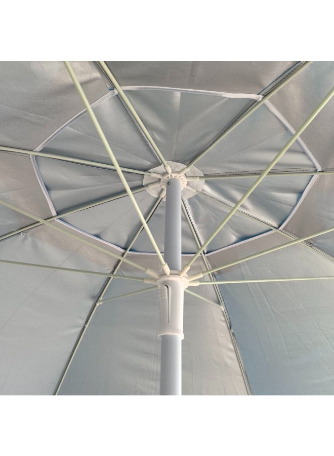 TWT UV Protection Beach Parasol with Sunshield Blue and White 2.1 m BU2134 - Image 5